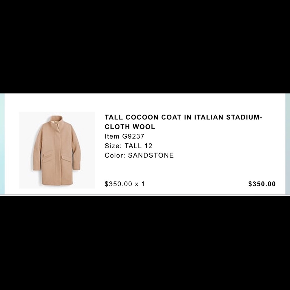 J. CREW Cocoon Coat, Italian Stadium-Cloth Wool 12